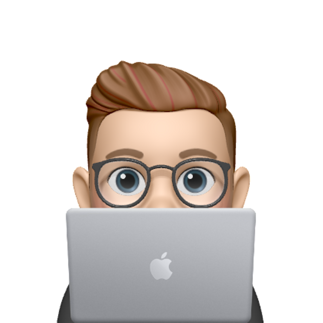 Memoji of a person coding on a computer